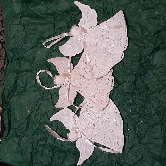 Other - Curacao Handmade Linen Angel Ornaments 3 Cream/White